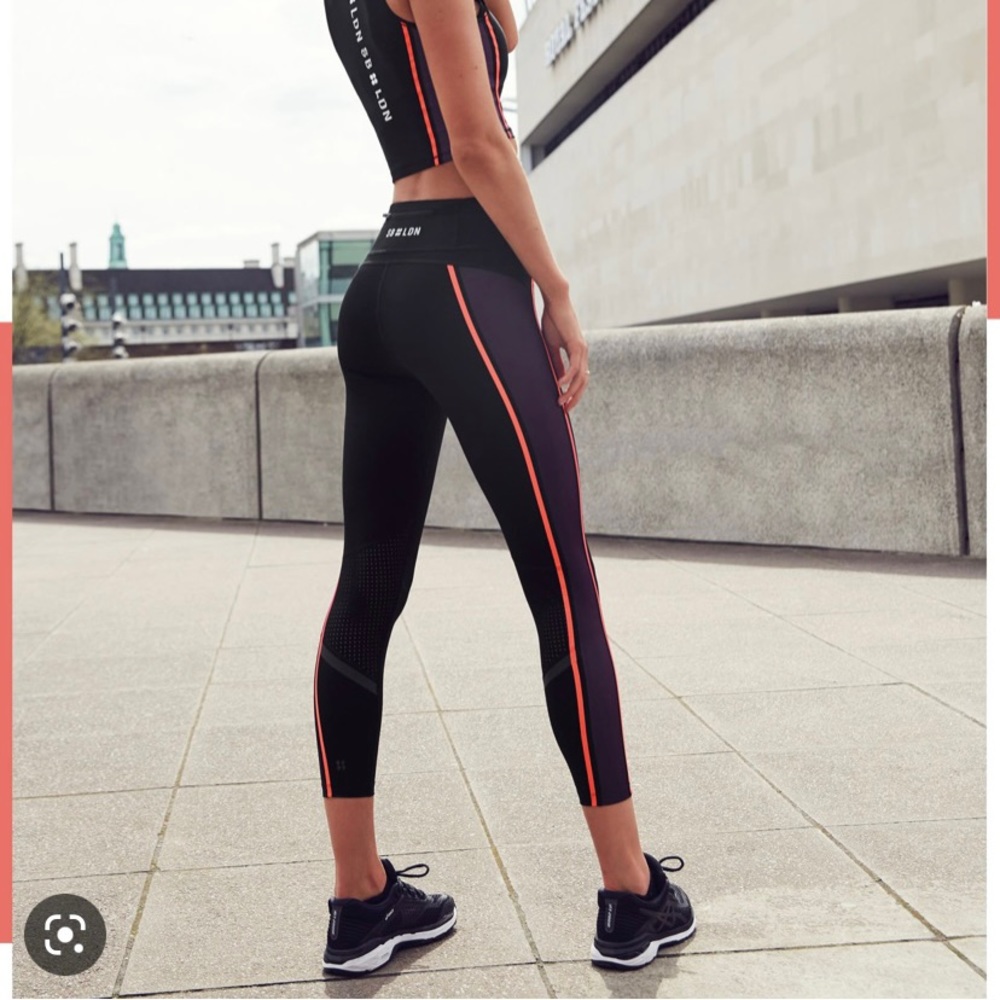 Sweaty Betty XS Zero Gravity 7/8 Run Leggings London SB LDN Tights Stripe